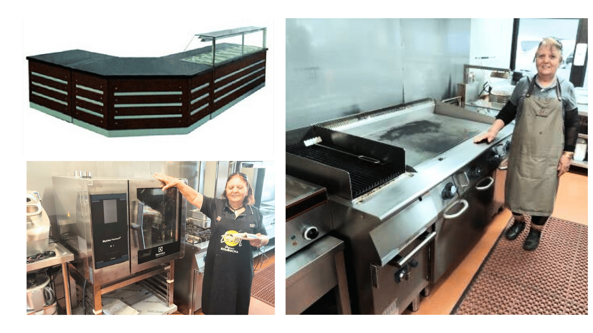 Kebab shop display counters and refrigerators for food storage