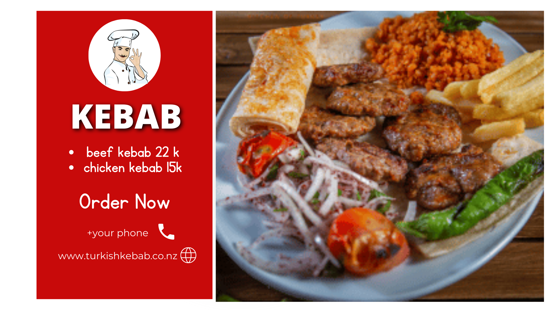 Kebab shop display counters and refrigerators for food storage