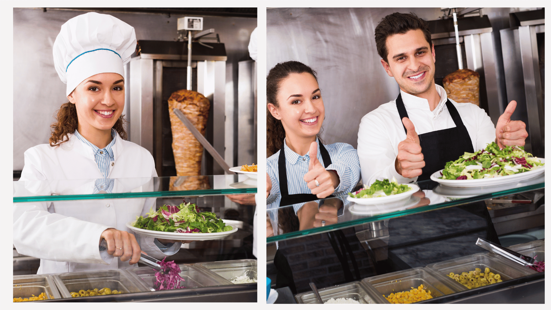 Kebab shop grills and rotisseries for cooking doner kebabs